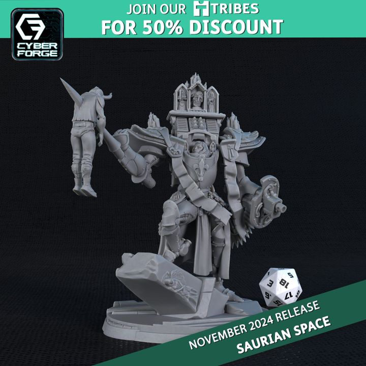 3D Printable Mors Venator in Virtus Exosuit Sacred Sisters Morvenn